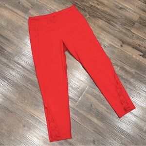 Victoria’s Secret Sport Red High-Rise 7/8 Leggings w/ Pockets & Cutout | Size S